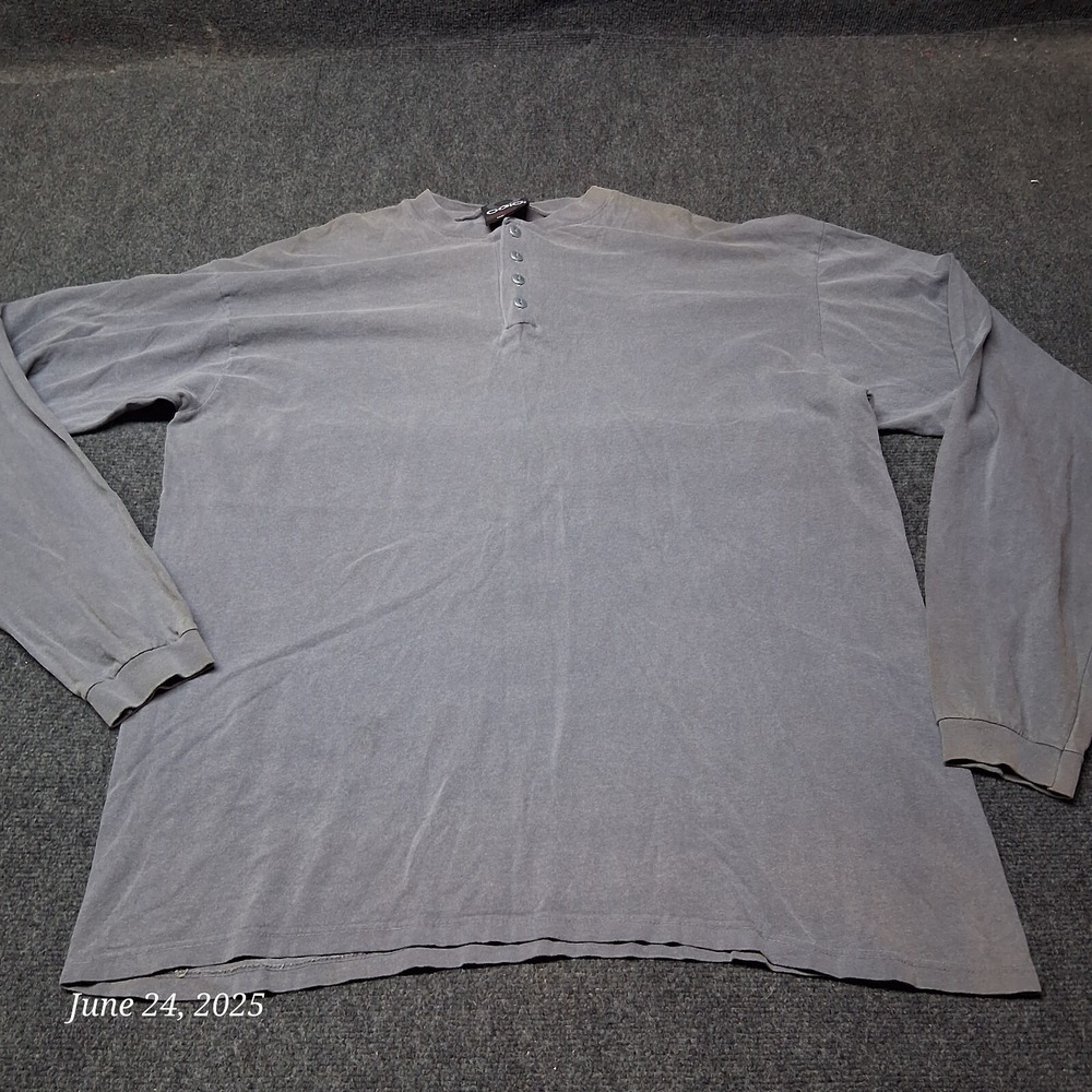 * VTG Ogio‎ Long Sleeve Henley Shirt Men Size XL Faded Gray